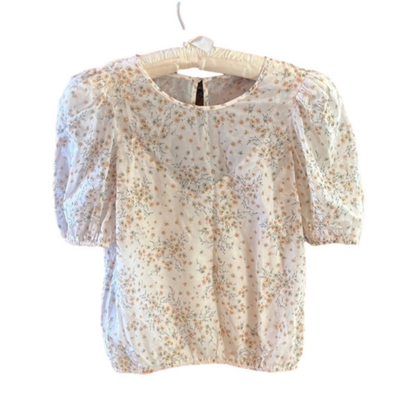 Ted Baker Women’s cream floral top blouse white cami size small